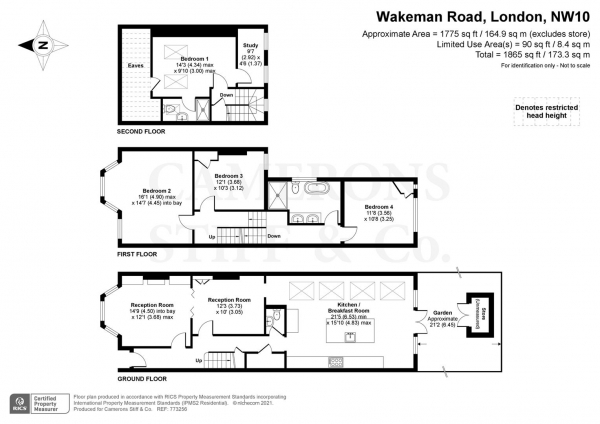 Floor Plan Image for 4 Bedroom Terraced House for Sale in Wakeman Road, London