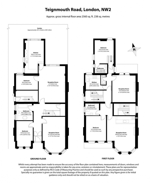 Floor Plan Image for 5 Bedroom Detached House for Sale in Teignmouth Road, London, NW2