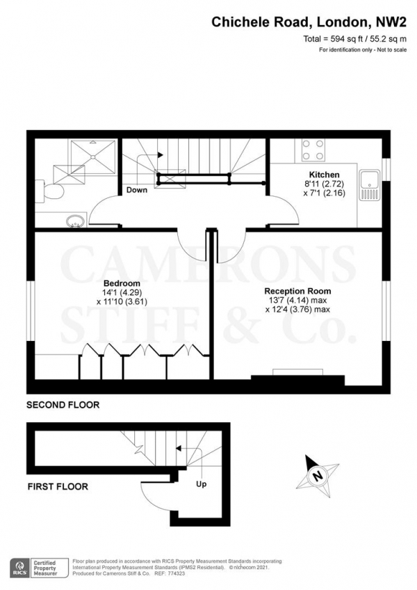 Floor Plan Image for 1 Bedroom Flat for Sale in Chichele Road, London