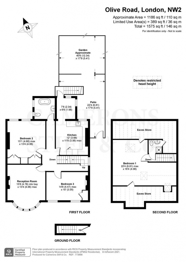 Floor Plan Image for 3 Bedroom Duplex for Sale in Olive Road, London NW10