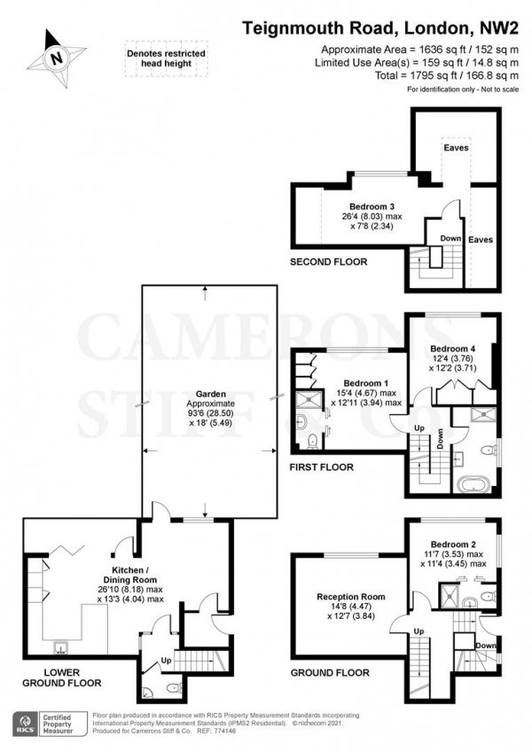 Floor Plan Image for 4 Bedroom Flat for Sale in Teignmouth Road, London