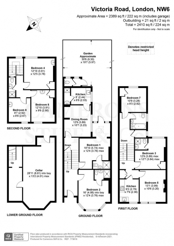 Floor Plan for 4 Bedroom Terraced House for Sale in Victoria Road, London, NW6, 6QA -  &pound1,599,950