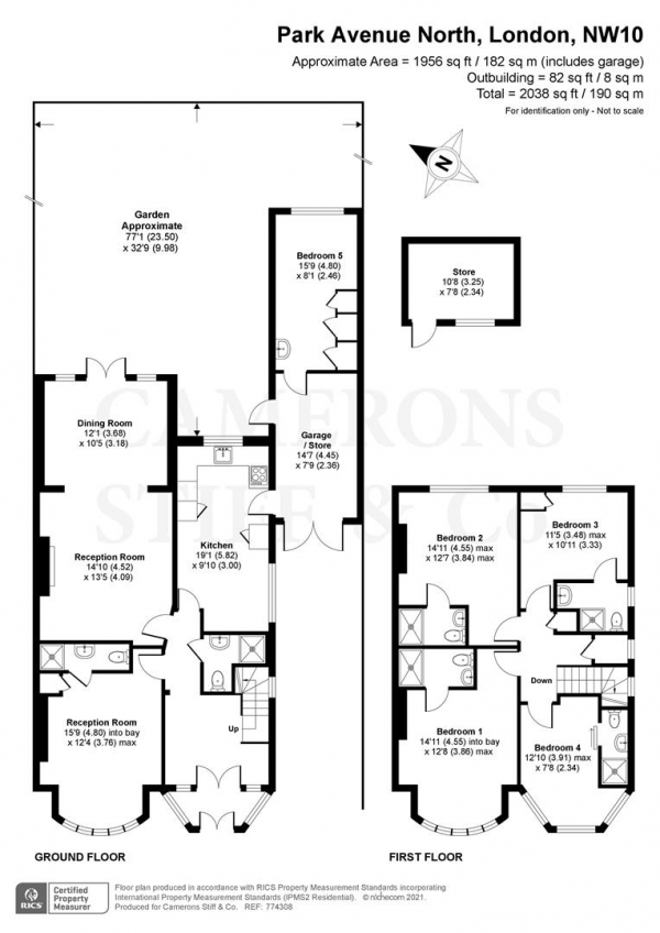 Floor Plan for 5 Bedroom Semi-Detached House for Sale in Park Avenue North, London, NW10, 1JY -  &pound1,200,000