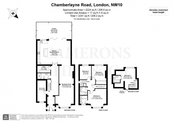 Floor Plan Image for 4 Bedroom Semi-Detached House for Sale in Chamberlayne Road, London