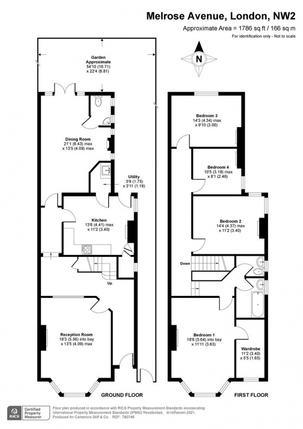 Floor Plan Image for 4 Bedroom Semi-Detached House for Sale in Melrose Avenue, London