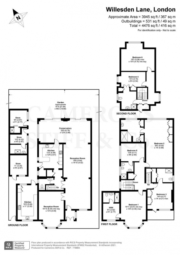 Floor Plan for 6 Bedroom Detached House for Sale in Willesden Lane, London, NW6, 7PR -  &pound2,295,000