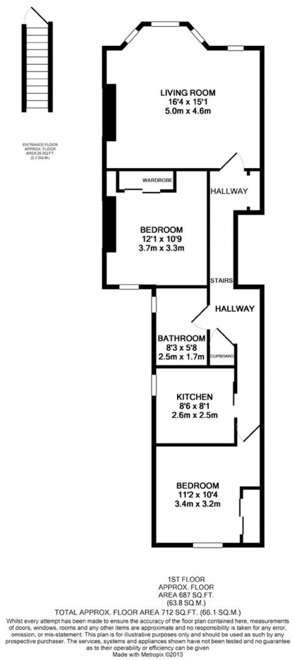 Floor Plan Image for 2 Bedroom Apartment to Rent in Dagmar Gardens, London