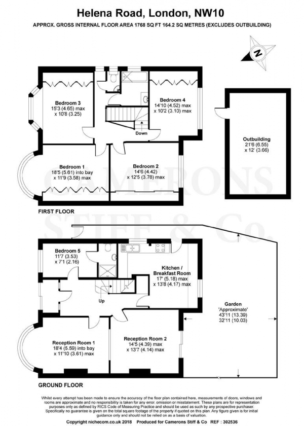 Floor Plan Image for 5 Bedroom Semi-Detached House to Rent in Helena Road, Dollis Hill