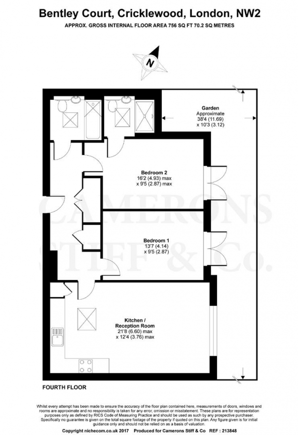 Floor Plan Image for 2 Bedroom Apartment to Rent in Cricklewood Broadway, Cricklewood