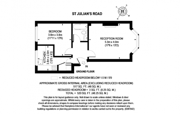 Floor Plan Image for 1 Bedroom Apartment to Rent in St Julians Road, Kilburn