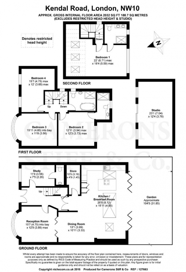 Floor Plan Image for 4 Bedroom Semi-Detached House to Rent in Kendal Road, Dollis Hill