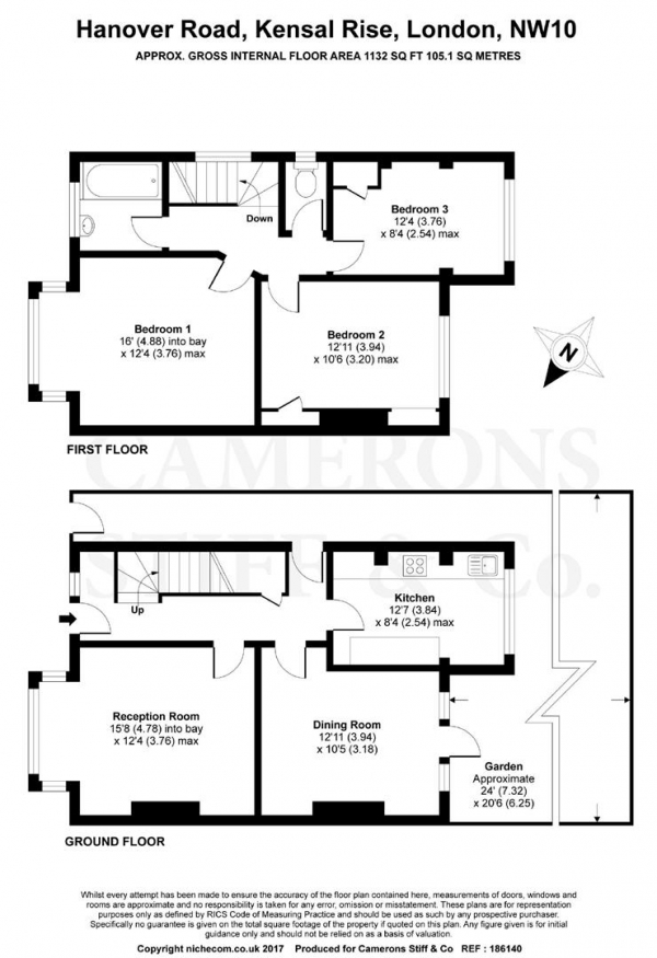 Floor Plan Image for 4 Bedroom Semi-Detached House to Rent in Hanover Road, Kensal Rise