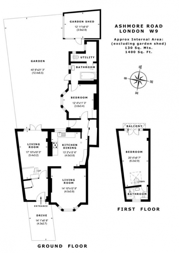 Floor Plan Image for 2 Bedroom Flat to Rent in Ashmore Road, Queens Park