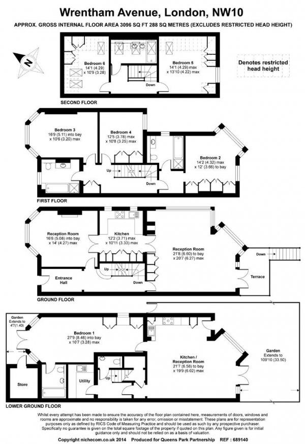 Floor Plan Image for 6 Bedroom Property to Rent in Wrentham Avenue, London