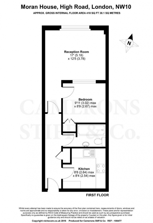 Floor Plan Image for Apartment to Rent in High Road, Dollis Hill