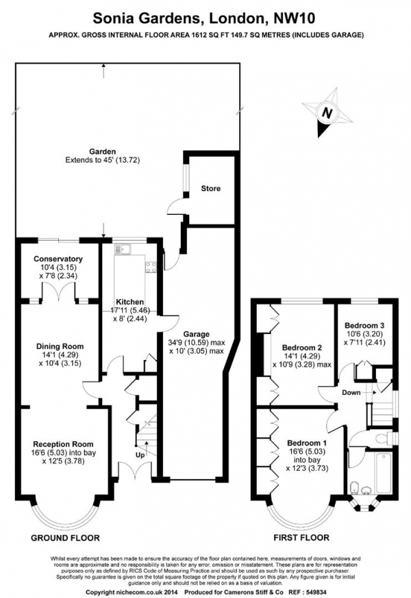 Floor Plan Image for 3 Bedroom Semi-Detached House to Rent in Sonia Gardens, Neasden