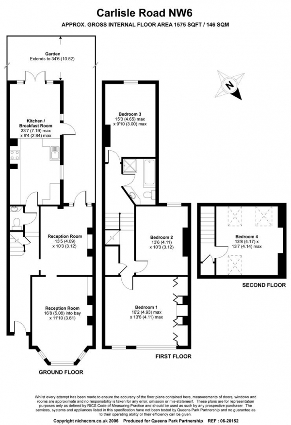 Floor Plan Image for 4 Bedroom Detached House to Rent in Carlisle Road, Queens Park, NW6