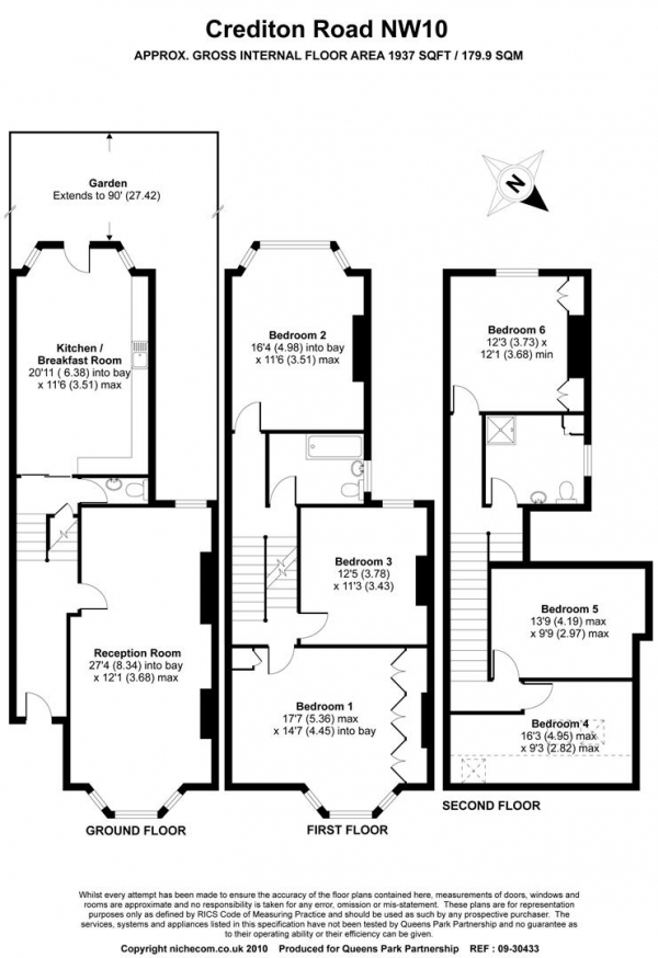 Floor Plan Image for 6 Bedroom Detached House to Rent in Crediton Road NW10 3DU, London