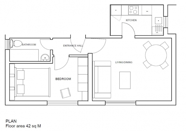 Floor Plan Image for 1 Bedroom Apartment to Rent in Walm Lane, Willesden Green