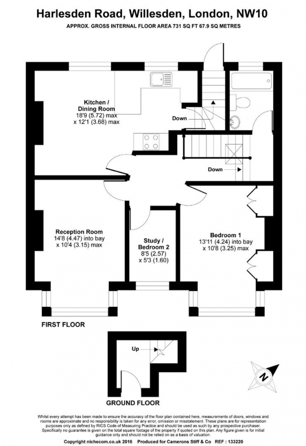 Floor Plan Image for 1 Bedroom Apartment to Rent in London