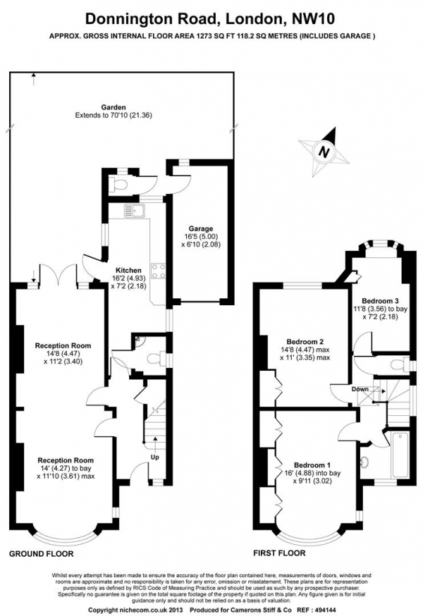 Floor Plan Image for 3 Bedroom Semi-Detached House to Rent in Donnington Road, Kensal Rise