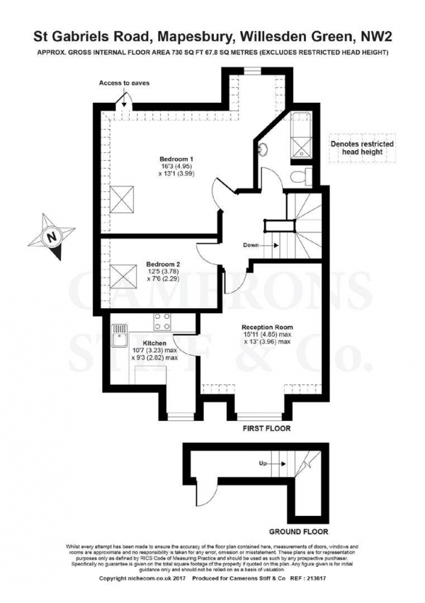 Floor Plan Image for 2 Bedroom Flat to Rent in St Gabriels Road, Mapesbury Estate