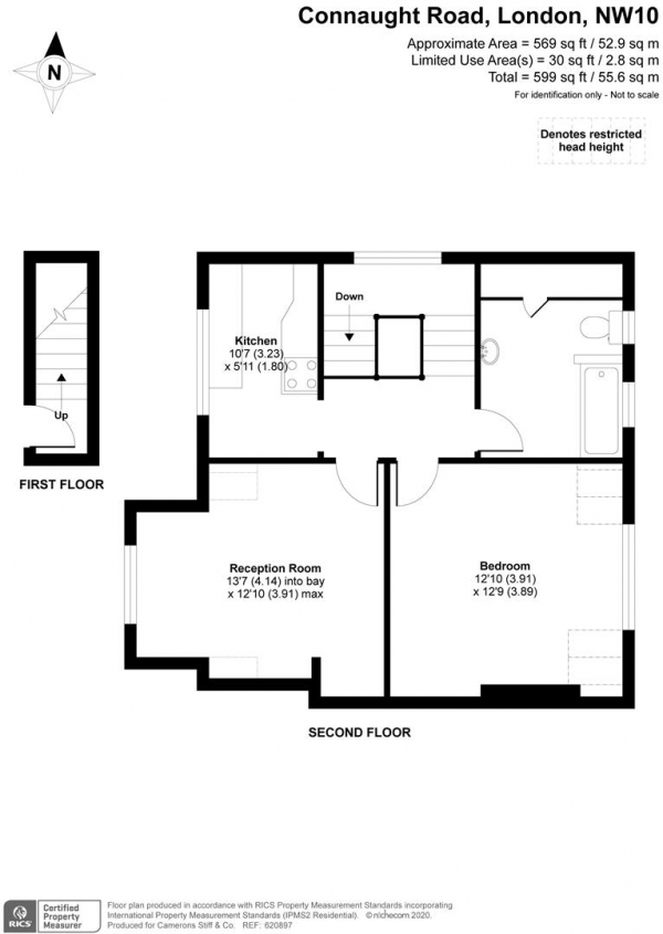 Floor Plan Image for 1 Bedroom Flat to Rent in Connaught Road, Harlesden