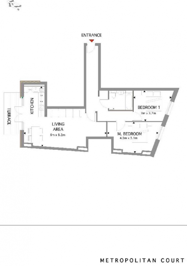 Floor Plan Image for 2 Bedroom Flat to Rent in Metropolitan Court, High Road, NW10