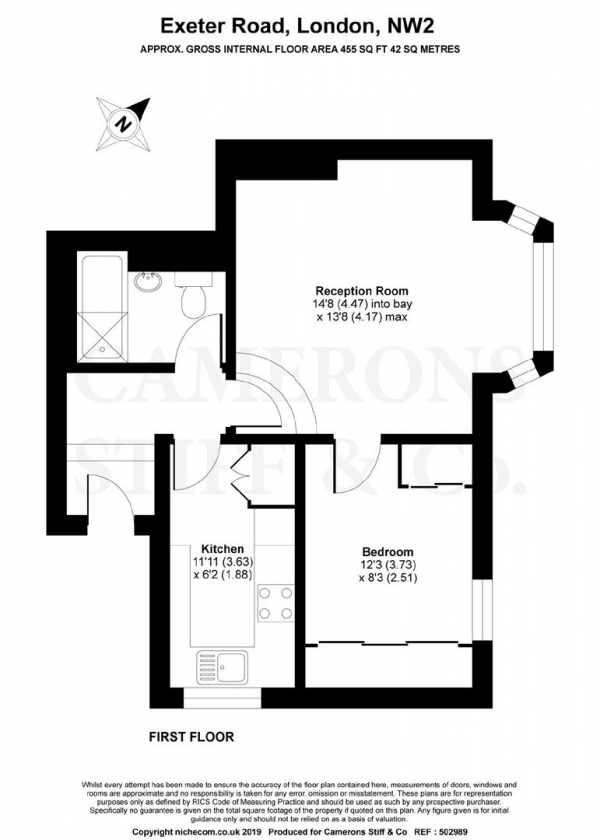 Floor Plan Image for 1 Bedroom Apartment to Rent in Exeter Road, Mapesbury, NW2