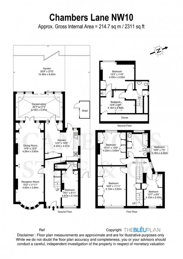 Floor Plan for 6 Bedroom Property to Rent in Chambers Lane, London, NW10, 2RN - £725  pw | £3142 pcm