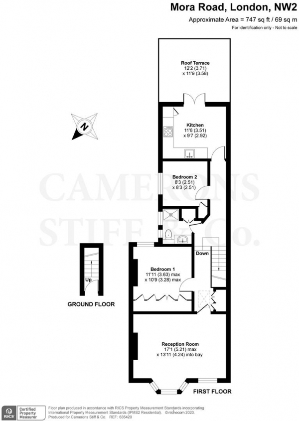 Floor Plan Image for 2 Bedroom Flat to Rent in Mora Road, London