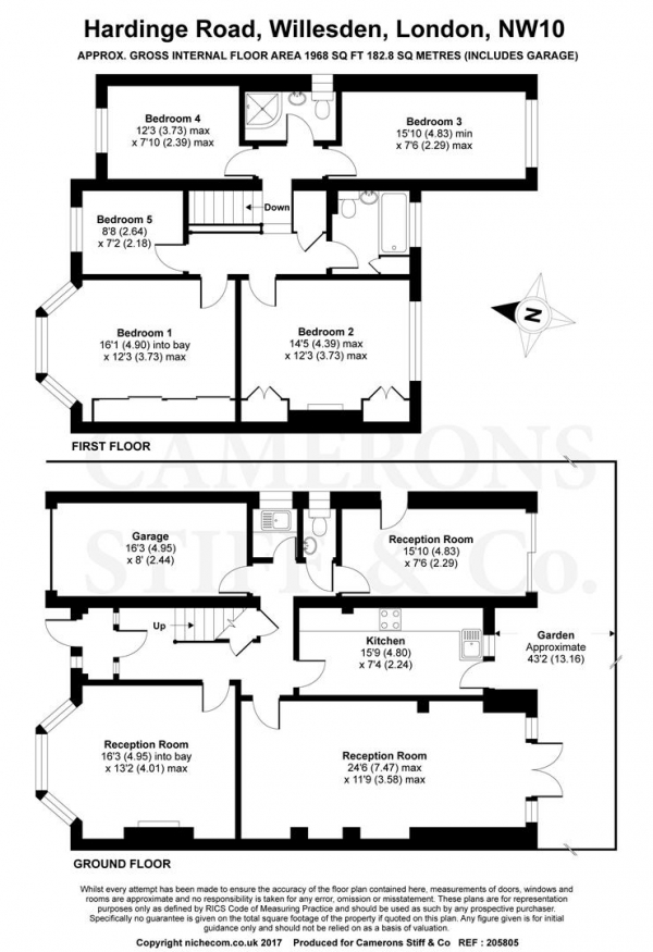 Floor Plan Image for 5 Bedroom Property to Rent in Hardinge Road, Kensal Rise