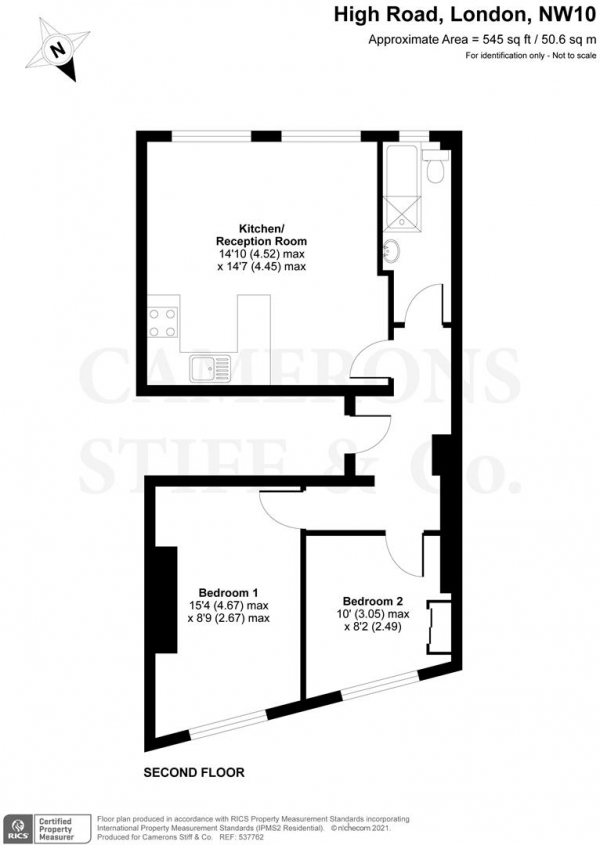 Floor Plan Image for 2 Bedroom Flat to Rent in High Road, Willesden Green