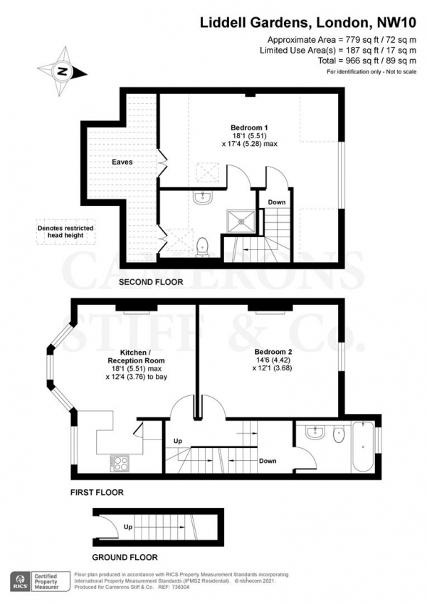 Floor Plan Image for 2 Bedroom Flat to Rent in Liddell Gardens, London NW10