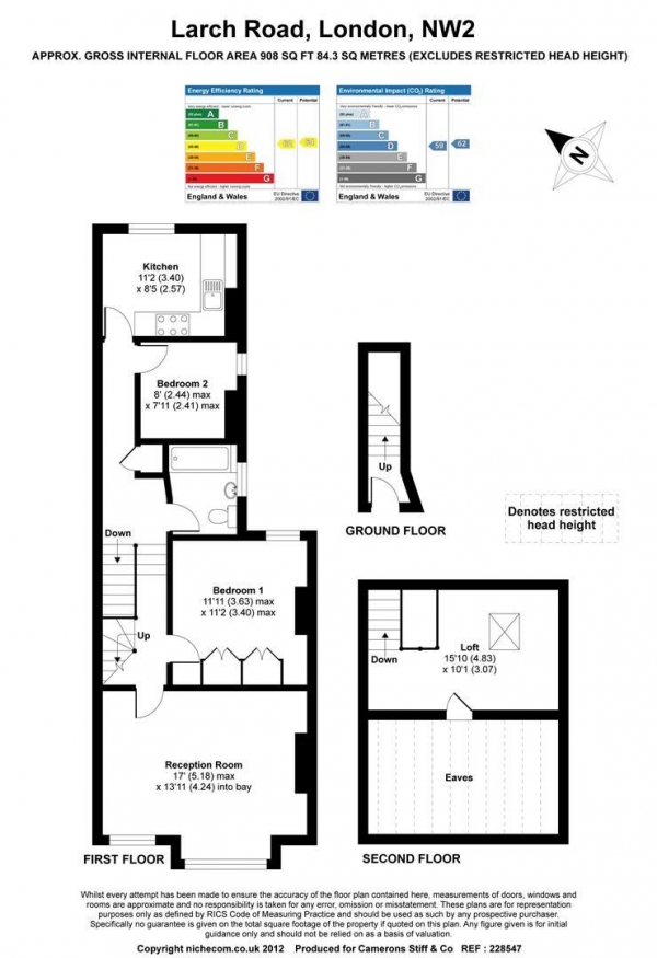 Floor Plan Image for 3 Bedroom Flat to Rent in Larch Road, Willesden Green