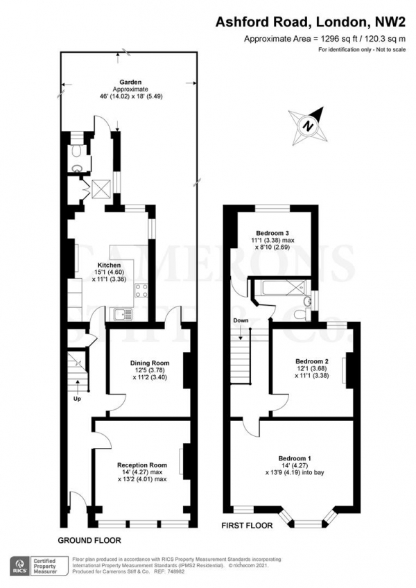 Floor Plan Image for 4 Bedroom Property to Rent in Ashford Road, London