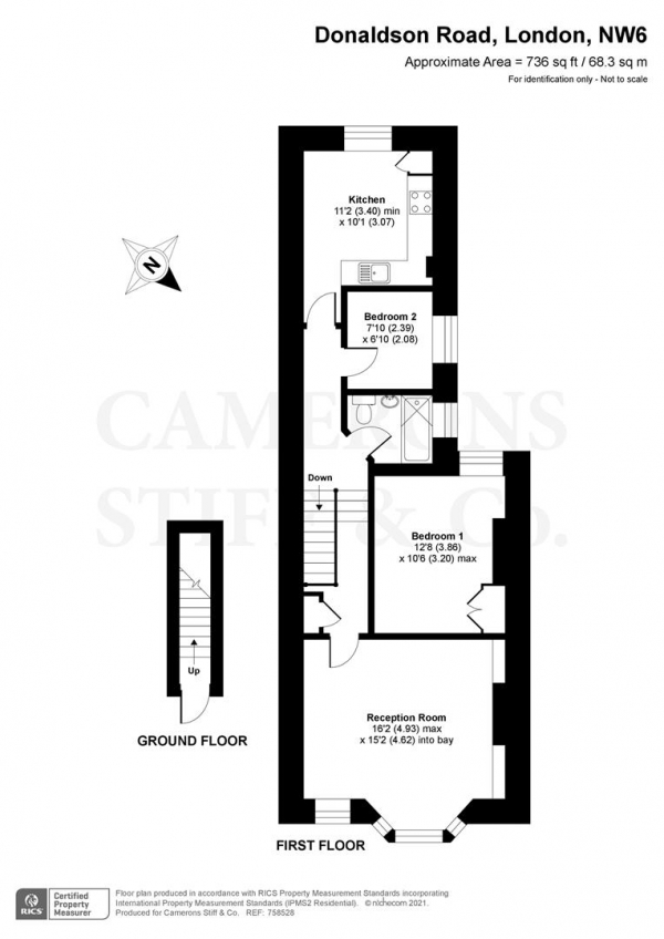 Floor Plan Image for 2 Bedroom Flat to Rent in Donaldson Road, London