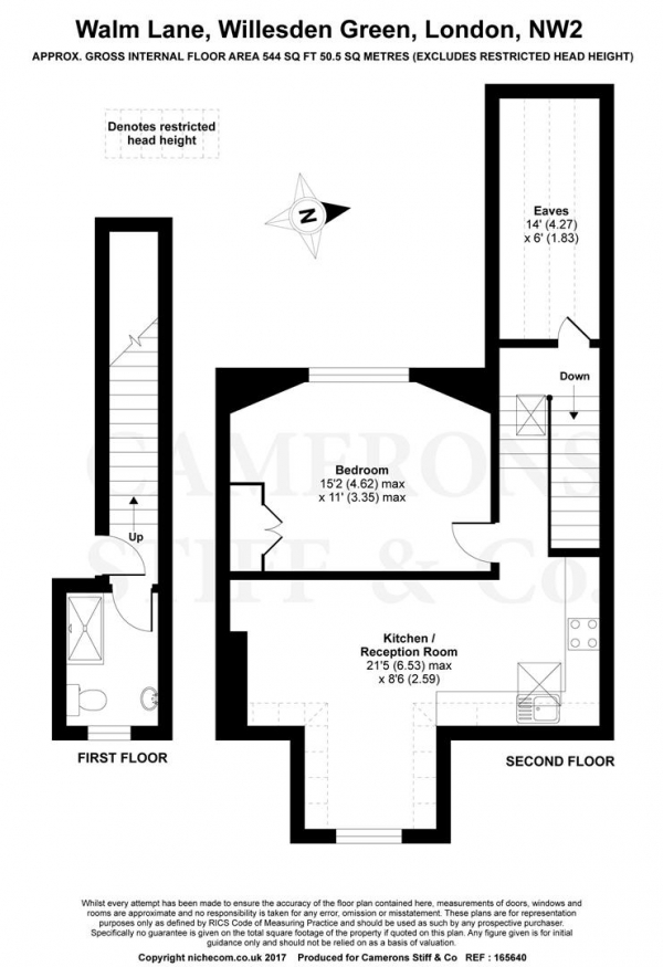 Floor Plan Image for 1 Bedroom Flat to Rent in Walm Lane, London NW2