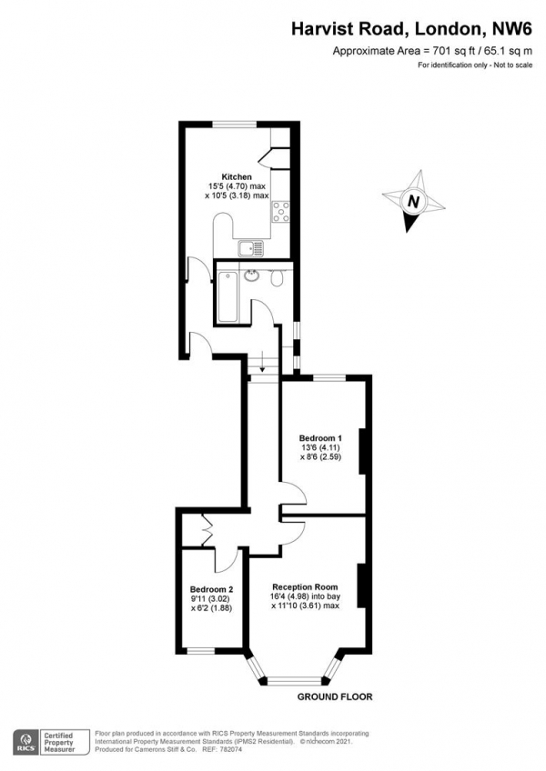 Floor Plan Image for 2 Bedroom Flat to Rent in Harvist Road, London