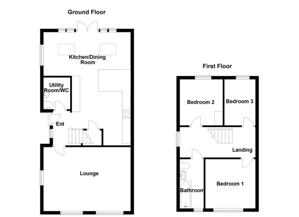 Floor Plan Image for 3 Bedroom Semi-Detached House for Sale in Wheatley Drive, Mirfield