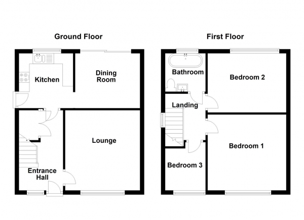 Floor Plan Image for 3 Bedroom Semi-Detached House for Sale in Portal Drive, Mirfield