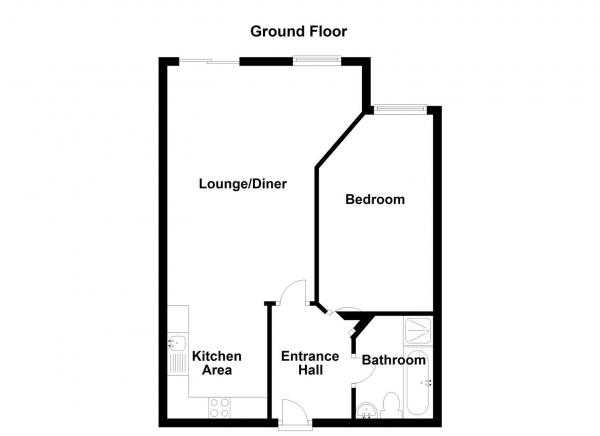 Floor Plan Image for 1 Bedroom Apartment for Sale in Kitson Hill Road, Mirfield