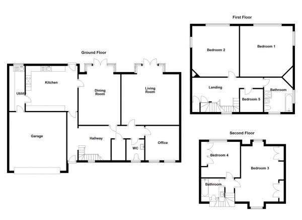 Floor Plan Image for 5 Bedroom Detached House for Sale in St Marys Walk. Mirfield