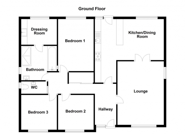 Floor Plan Image for 3 Bedroom Detached Bungalow for Sale in Child Lane, Liversedge