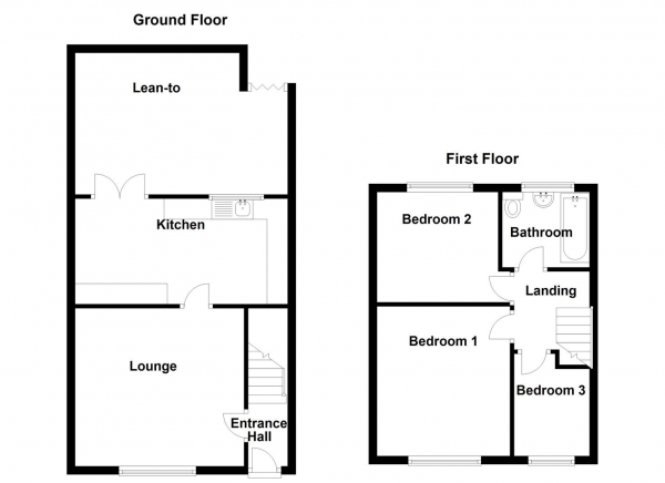 Floor Plan Image for 3 Bedroom Terraced House for Sale in Throstle Nest, Healey Lane, Batley