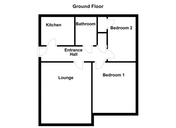 Floor Plan for 2 Bedroom Apartment for Sale in Highfield Chase, Dewsbury, WF13, 4DG - Offers Over &pound100,000