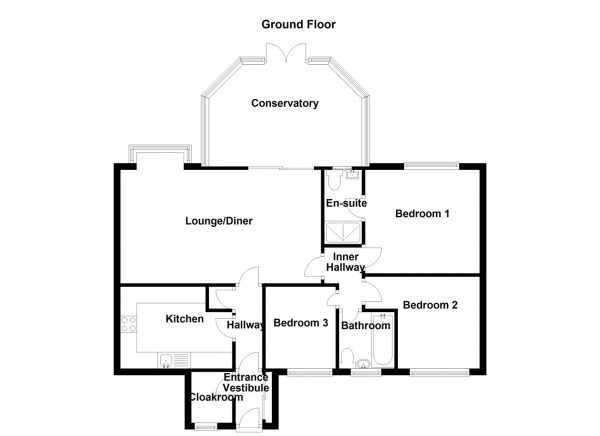 Floor Plan Image for 3 Bedroom Detached Bungalow for Sale in Moor Top, Mirfield