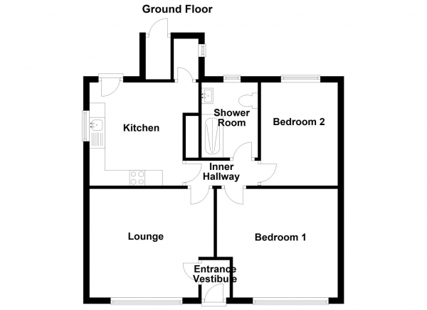 Floor Plan Image for 2 Bedroom Semi-Detached Bungalow for Sale in Hepworth Lane, Mirfield