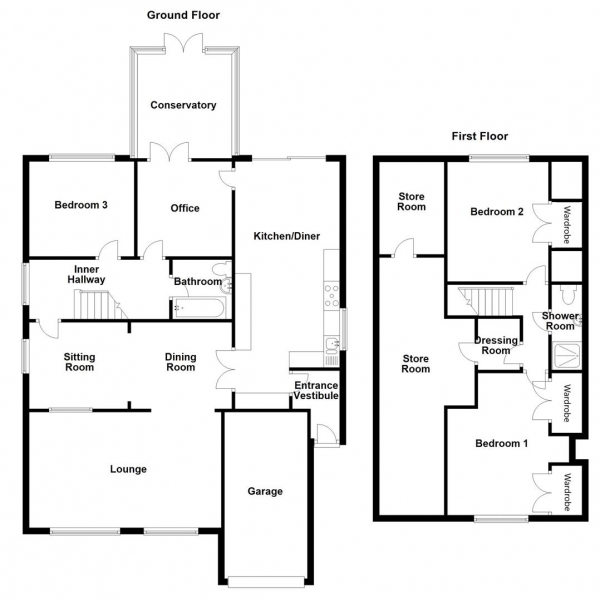 Floor Plan Image for 3 Bedroom Detached House for Sale in Springfield Park, Mirfield