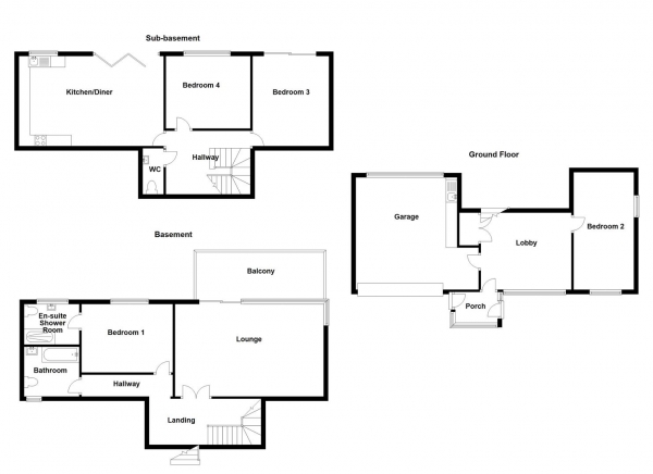 Floor Plan Image for 4 Bedroom Detached House for Sale in Foxroyd Lane, Dewsbury